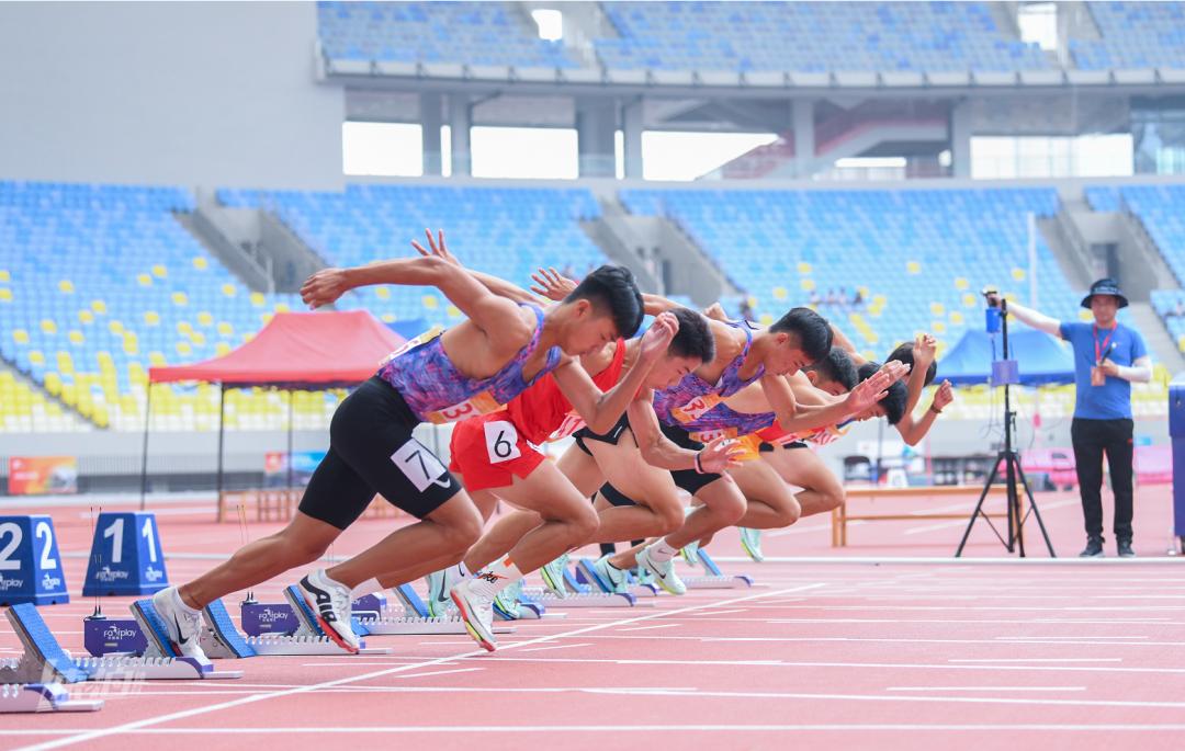 省运会田径项目测试赛在日照奎山体育中心举行